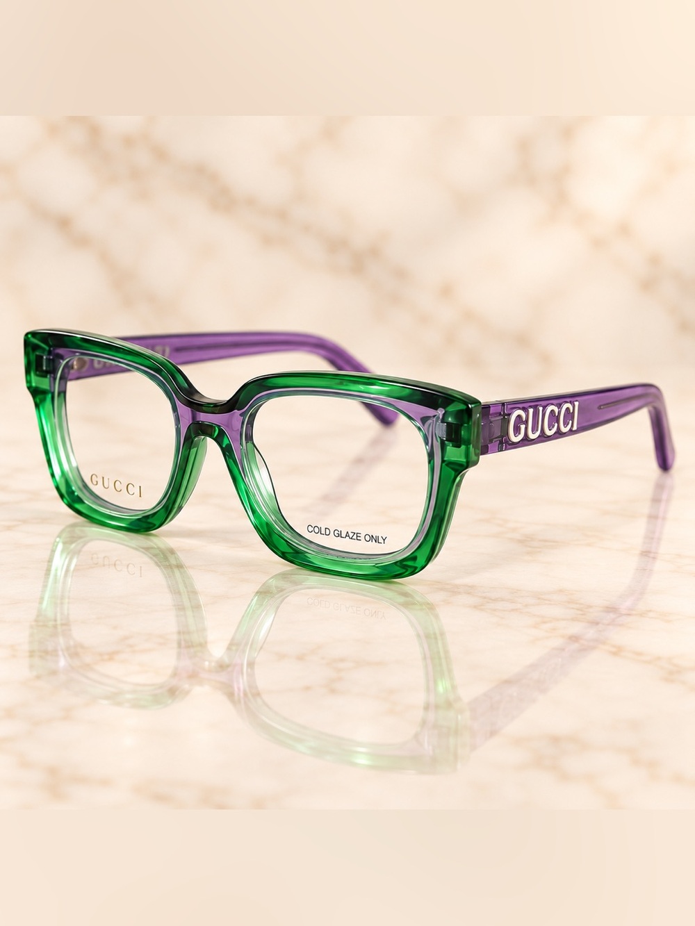 Gucci GG1720O 003 Green Purple Oversized Eyeglasses Frames